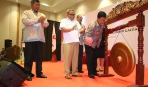 Plt.Gubernur Kepri Isdianto saat membuka FGD Kontribusi Sektor Hulu Migas Dalam Mendukung Pertumbuhan Ekonomi Daerah di Radison Hotel Batam