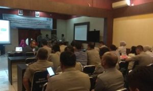 Angota Polres Tanungpinang saat mengikuti Sosialisasi Program JKN KIS Peraturan Presiden Nomor 75 Tahun 2019