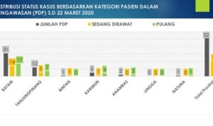 Data Update Distribusi Stataus Kasus Berdasarkan Kategori PDP covid 19 di 7 Kabupaten kota di Kepri Minggu 22 Maret 2020
