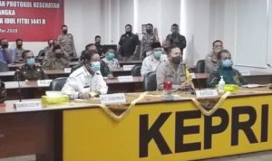 Raker Vicom Ketua gugus tugas COVID-19 Kepri dengan Gugus Tugas kabupaten dan kota di Kepri.
