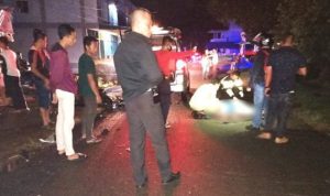 Lakalantas dua Motor di Dabo Singkep Lingga satu pengendara dinyatakan tewas