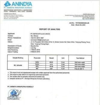 Analisis Laboratorim Bouksit PT.Berkah Pulau Lingga e1594880790144