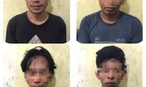 Empat pelaku pencuriam obat di apotik Kimia Farma yang diamankan Polisi
