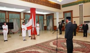 Pengujuhan anggota paskibraka yang diikjuti hanya 5 peserta di Gedung Daerah
