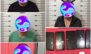 Lima dari 7 Pelaku Narkoba yang diamanakan dan diproses Satnarkoba Polres Tanjungpinang dalam Operasi Pekat Seligi 2020 di Tanjungpinang