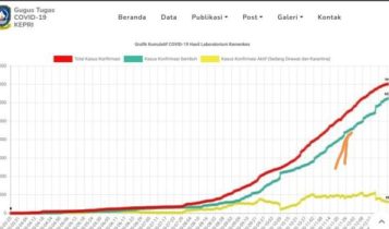 Grafik kenaikan angka kasus Covid 19 di Kepri berdasarkan laporan Satgas Covid 19 Provinsi Kepri. 1