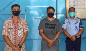 Tersangka kasus Penganiayaan Okta Wisnu alias Kompak saat di Lapas kelas III Dabo Singkep