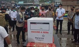 Vaksin COVID 19 produsen Sinovac saat sampai di Kabupaten Anambas. F Istimewa Protokol Kepri