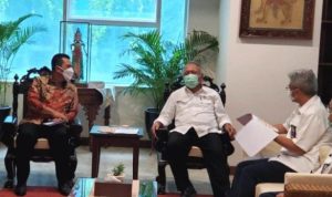 GUbernur Kepri Ansar Ahmad saat melakukan Pertemuan denganb Menteri PUPR Basuki Hadimuljono membahasa pelaksanaan pembanunan Jembatan Batam Bintan di Kepri