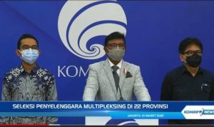 Menteri Kominfo RI Johnny G Plate saat konferensi pers secara virtual