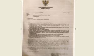 Surat Permintaan Pencekalan KPK terhadap Apri sebagai Terdangka ke Kementeriaan Hukum dan HAM Beredar di Tanjungpinang