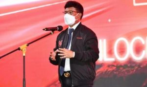 Menkominfo RI Johnny G Plate saat peresmian peluncuran layanan 5G di Jakarta baru baru ini.