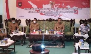 Suasana rapat internal pembahasan refocusing anggaran penanganan Covid 19 di Lingga.
