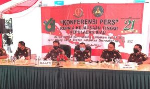 Konfrensi Pers penanganan kasus di Kejaksaan Tinggi Kepri dalam rangka Hadi Adhiyaksa ke 61 tahun 2021