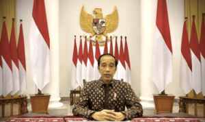 Presiden Joko Widodo menyampaikan pernyataan terkait perkembangan PPKM Darurat di Istana Kepresidenan Bogor