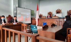 Sidang virtual agenda tuntutan Jaksa dengan terdakwa Risalasih dan Teddy Ridwan atas dugaan korupsi DJIP BUMD Bintan tahun 2016 dan 2019 di PN Tanjungpinang