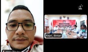 KPU Bintan saat menggelar rekapitulasi PDPB Agustus secara virtual.