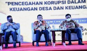 Gubernur Kepri Ansar Ahmad saat membuka Rakor Pengawasan Daerah Tingkat Provinsi Kepri Tahun 2021 di Swissbell Hotel.