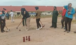 Sejumlah Atlet saat mengasah kemampuan bermain Woodball di Lingga.