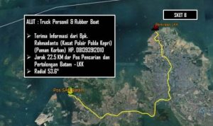 Lokasi anak hilang terseret arus sungai di Perairan Batu Merah kota Batam (Foto:HUmas tim SAR)