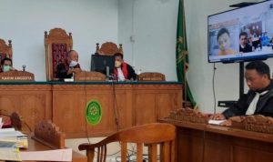 Sidang lanjuran TPPO Pengiriman PMI illegal, Jaksa penuntut Umum menghadirkan saksi sejumlaajh terdakwa lain sebagai saksi terhadap terdakwa Susanto Alias Acing melalui sidang Online di PN Tanjungpinang