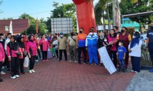 Polresta Tanjungpinang menggelar Fun Bike dan Gerak Jalan Santai dalam rangkaian HUT Bhayangkara ke 76 di Mapolresta Tanjungpinang Minggu (19-6-2022).