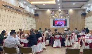 Doa Bersama Lintas Tokoh Agama dan TNI di Polresta Tanjungpinang pada peringatan HUT Bhayangkara ke 76. (Foto:Humas-Polresta Tanjungpinang)