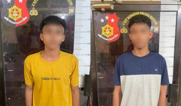 Dua Pelaku pencurian motor (curanmor) di Bintan (18) dan FJ(18) dibekuk Unit Reskrim Polsek Bintan Timur di Tanjungpinang, Senin (2/1/2023). (Humas-Polres Bintan).