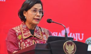 Menkeu Sri Mulyani memberikan keterangan pers, Senin (16/01/2023), di Kantor Presiden, Jakarta. (Foto: Humas Setkab-Rahmat)