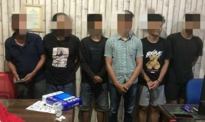 Enam Terdakwa Narkoba Ganja, anak Timsus Gubernur Kepri Cs saat diamankan Polisi dan hingga saat ini belum dituntut Kejaksaan di PN Tanjungpinang