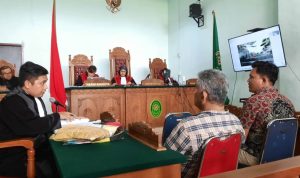 Sidang lanjutan Terdakwa Narkoba Ganja Herianto di PN Tanjungpinang dengn menhadirkan saksi penangkap Polisi Rabu (1-2-2023)
