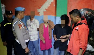 Sejumlah remaja terjaring razia pekat di kamar wisma Tanjungpinang (foto:Humas Polresta Tanjungpinang)