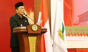 Gubernur Kepri Ansar Ahmad saat menyampaikan Pidato pengatar Penyampaian Ranperda Pertanggungjawaban APBD 2022 ke DPRD Kepri, (Foto: Diskominfo Kepri)Â 