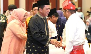 Halal Bihalal pemerintah provinsi Kepri dihadiri Gubernur dan wakil Gubenur Kepri di Aula Wan Seri Beni, Kantor Gubernur Kepri, Dompak, Rabu (3/5/2023).