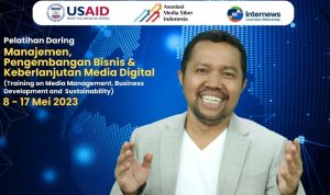 Ketua Umum AMSI Wenseslaus Manggut yang juga Chief Content Officer Kapanlagi Group menjadi pemateri pelatihan