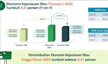 Tangkapan layar data Statistik BPS terhadap pertumbuhan ekonomi Kepri Triwulan 1 2023 2 Tangkapan Layar pertumbuhan ekonomi Kepri triwulan I-2023 (y-on-y) sebesar 6,51 persen berdasarkan data statistik BPS Kepri. (foto:BPS Kepri).