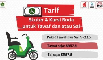 Daftar sewa skuter dan kursi roda di Masjidil Haram.