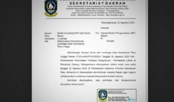 Ini Bunyi Surat Sekda Kepri ke Kepala BP.Kawsan Batam tehadap tuntutan Lembaga Adat Kesultanan Riau Lingga Ini Bunyi Surat Sekda Kepri ke Kepala BP.Kawsan Batam tehadap tuntutan Lembaga Adat Kesultanan Riau Lingga