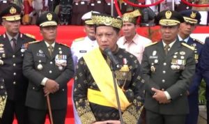 Mendagri Muhammad Tito Karnavian usai menjadi inspektur upacara peringatan HUT ke-78 Kemerdekaan RI di Kabupaten Natuna, Kamis (17/8/2023). (Foto: Tangkapan layar)