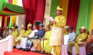Hari Jadi Provinsi Kepri yang ke-21 tahun 2023, digelar dengan upacara bendera di Gedung Daerah Kota Tanjungpiang