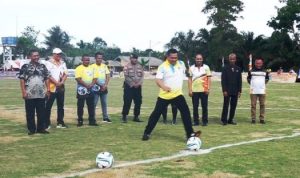 Sekda Bintan membuka turnamen sepakbola Pordesmart Cup IX Desa Malang Rapat. (Foto: Hasura/Presmedia.id)