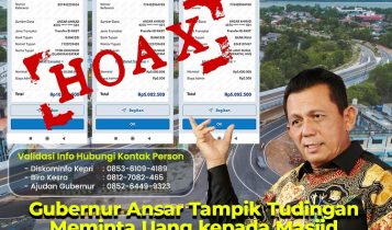 Tangkapan Layar penipu atas namakan gubenur meminta uang ke masjid dengan iming iming akan mendapat Bantuan dari Provinsi Kepri Tangkapan Layar penipu atas namakan gubenur, meminta uang ke masjid dengan iming-iming akan mendapat Bantuan dari Provinsi Kepri.