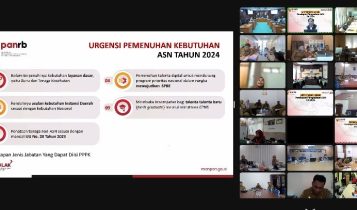 Tangkapan layar kegiatan Bimtek Persiapan Pengadaan ASN 2024, secara daring Menpan RB di Jakarta.