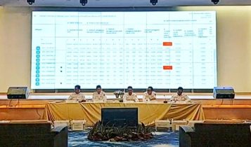 Komisioner KPU Bintan saat melaksanakan rapat pleno rekapitulasi hasil penghitungan perolehan suara Pemilu 2024 Bintan di Hotel Agro Bintan Komisioner KPU Bintan saat melaksanakan rapat pleno rekapitulasi hasil penghitungan perolehan suara Pemilu 2024 Bintan di Hotel Agro Bintan.