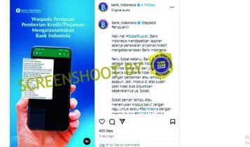 Melalui akun Instagram resminya Bank Indonesia mengingatkan masyarakat agar waspada penipuan pemberian kredit-pinjaman mengatasnamakan Bank Indonesia.