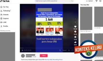 Tangkapan layar Hoaks Hasil Survei Pilpres 2024 dari Guru Besar IPB Tangkapan layar Hoaks Hasil Survei Pilpres 2024 dari Guru Besar IPB