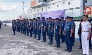 Apel pelepasan beberapa armada salah satunya KN Sarotama P112 untuk Waspam Angkutan Laut Lebaran. (Foto: KPLP Tanjung Uban)