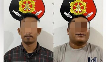 Dua tersangka penggelapan dalam jabatan di PT. Asli Gadau Sejahtera. (Humas Polresta)