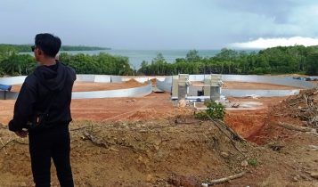 Proyek tambak udang di Dusun III Desa Penghujan Kecamatan Teluk Bintan Proyek tambak udang di Dusun III Desa Penghujan Kecamatan Teluk Bintan. (Foto: Hasura/Presmedia.id)