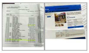Foto Gugatan dan print out rekening korban Lansia Rosnaisah dan Bambang, atas lelang dan penjualan rumahnya oleh KPKNL.